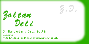 zoltan deli business card